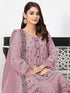 Purple Georgette Pant Suit 189493 Closure View